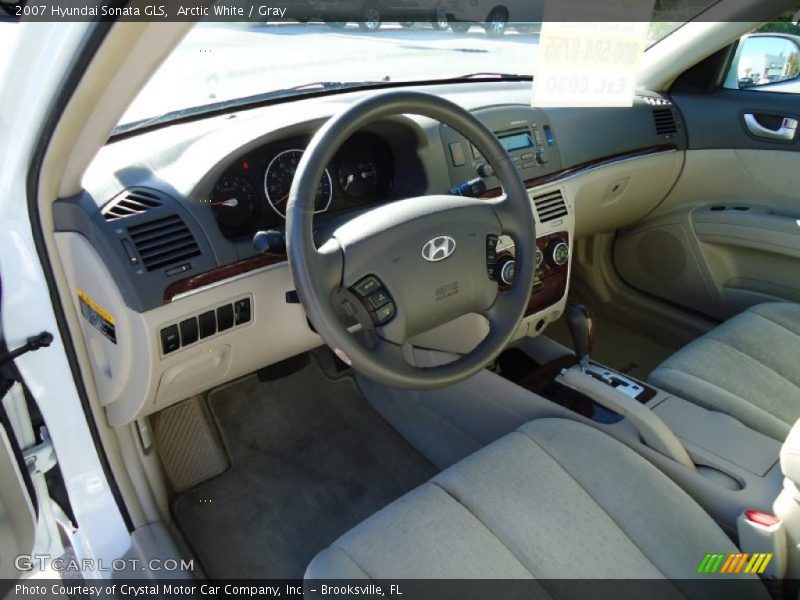 Arctic White / Gray 2007 Hyundai Sonata GLS