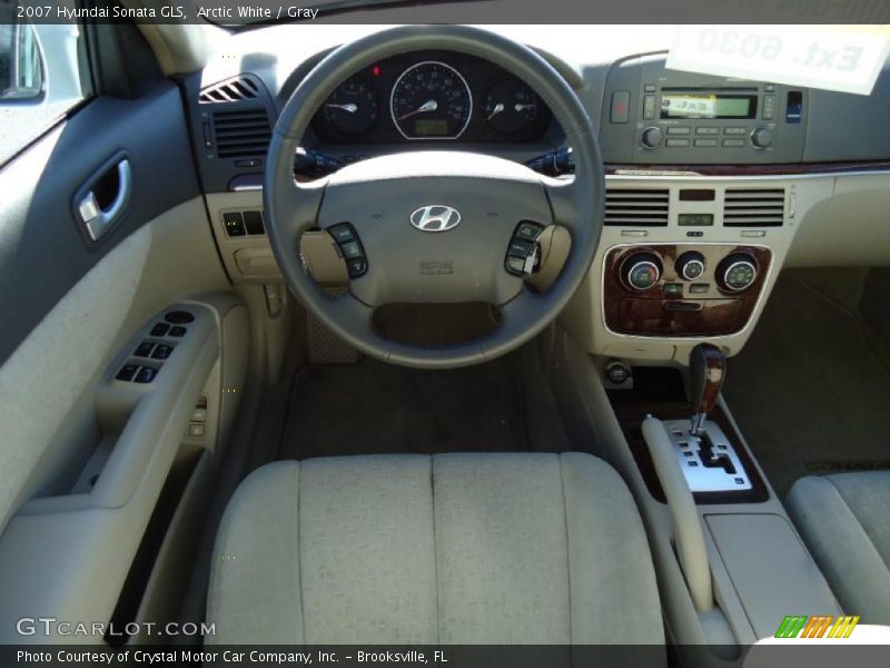 Arctic White / Gray 2007 Hyundai Sonata GLS