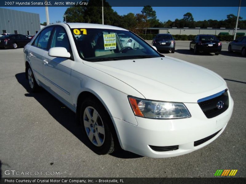 Arctic White / Gray 2007 Hyundai Sonata GLS