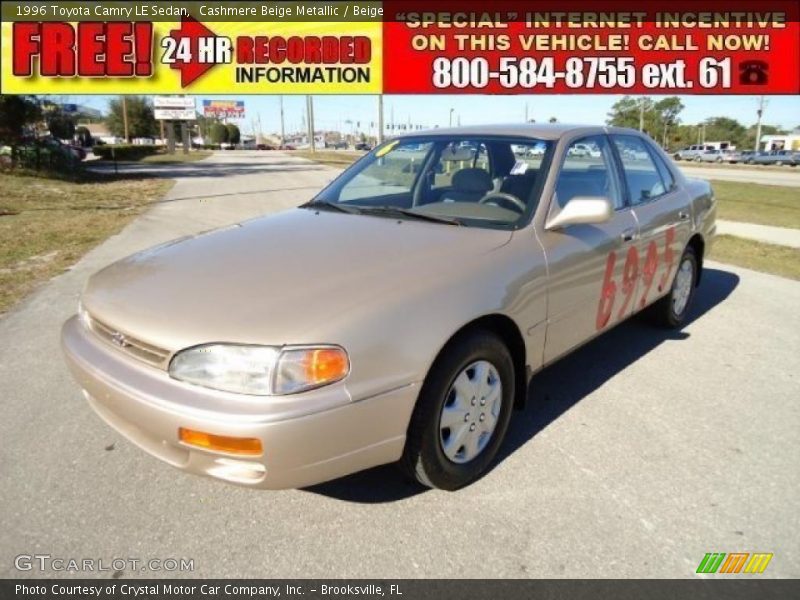Cashmere Beige Metallic / Beige 1996 Toyota Camry LE Sedan