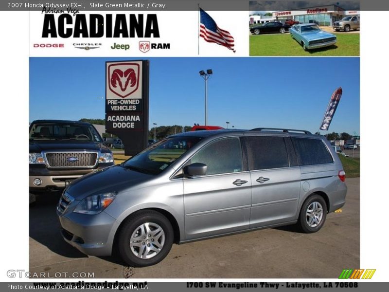 Slate Green Metallic / Gray 2007 Honda Odyssey EX-L