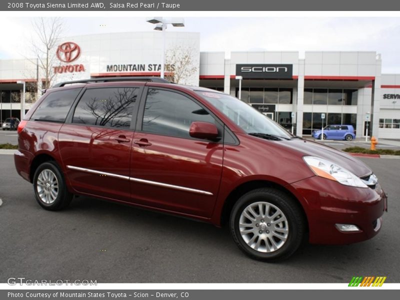 Salsa Red Pearl / Taupe 2008 Toyota Sienna Limited AWD