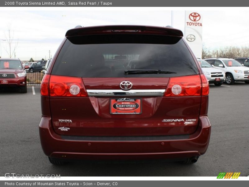 Salsa Red Pearl / Taupe 2008 Toyota Sienna Limited AWD