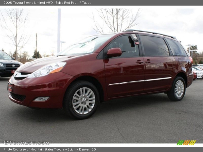 Salsa Red Pearl / Taupe 2008 Toyota Sienna Limited AWD