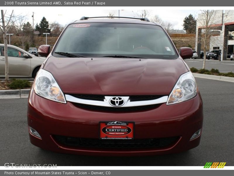 Salsa Red Pearl / Taupe 2008 Toyota Sienna Limited AWD