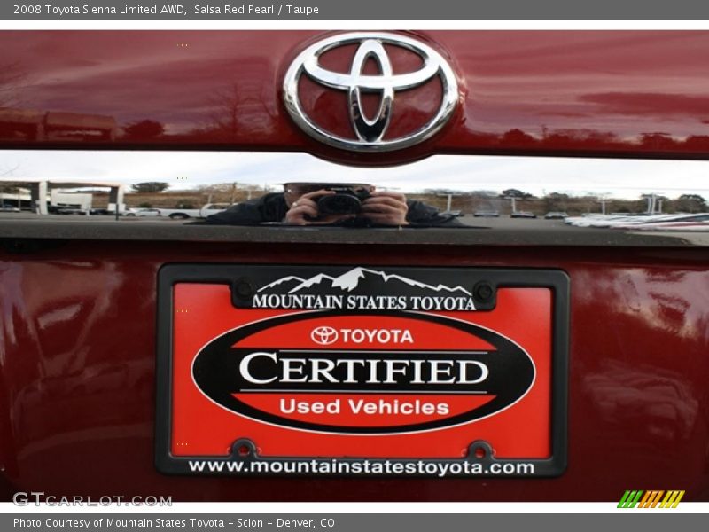 Salsa Red Pearl / Taupe 2008 Toyota Sienna Limited AWD