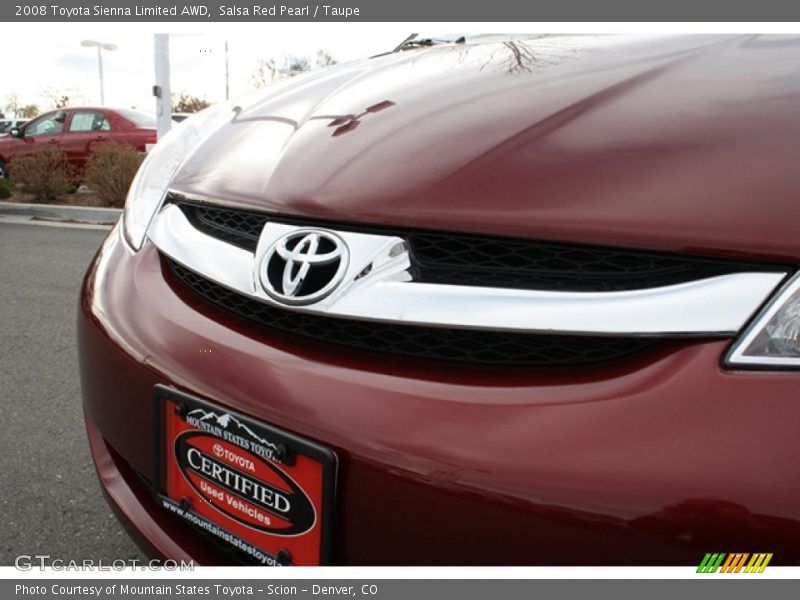 Salsa Red Pearl / Taupe 2008 Toyota Sienna Limited AWD