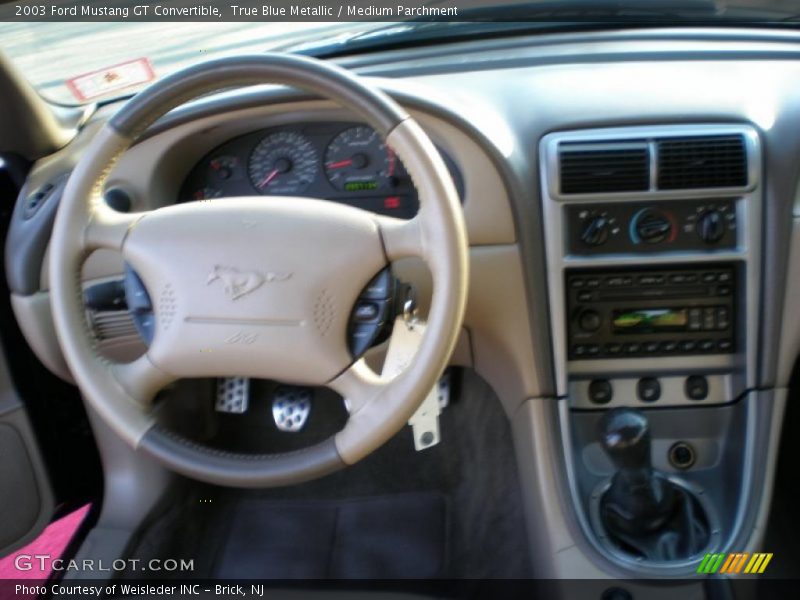 True Blue Metallic / Medium Parchment 2003 Ford Mustang GT Convertible