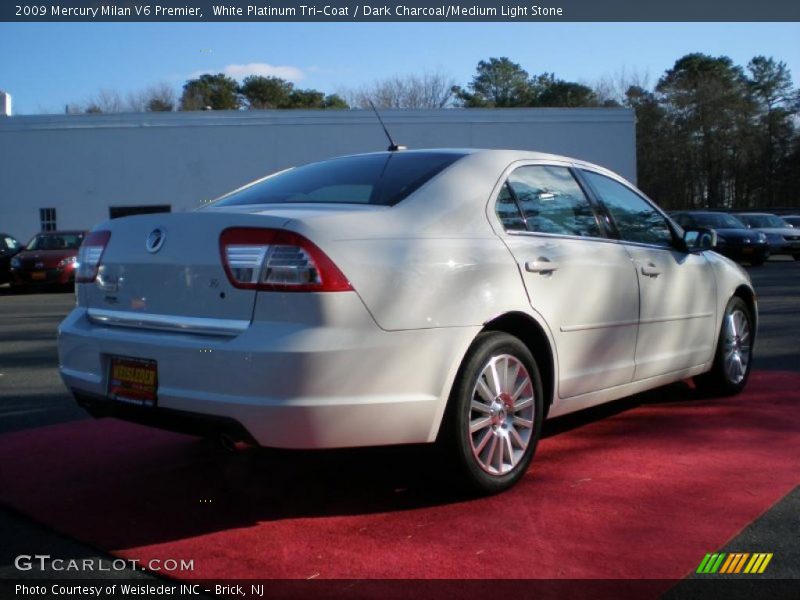 White Platinum Tri-Coat / Dark Charcoal/Medium Light Stone 2009 Mercury Milan V6 Premier