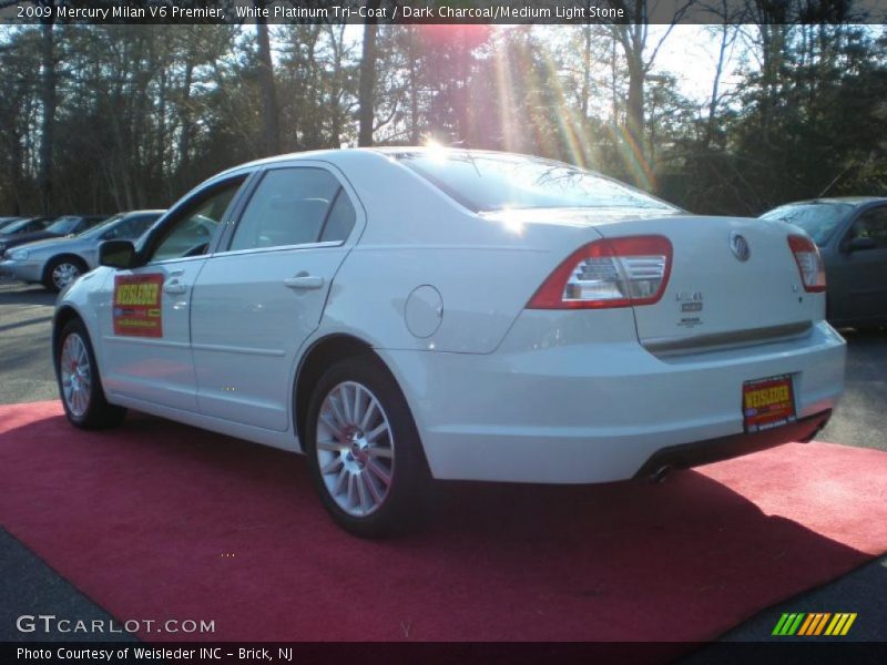 White Platinum Tri-Coat / Dark Charcoal/Medium Light Stone 2009 Mercury Milan V6 Premier