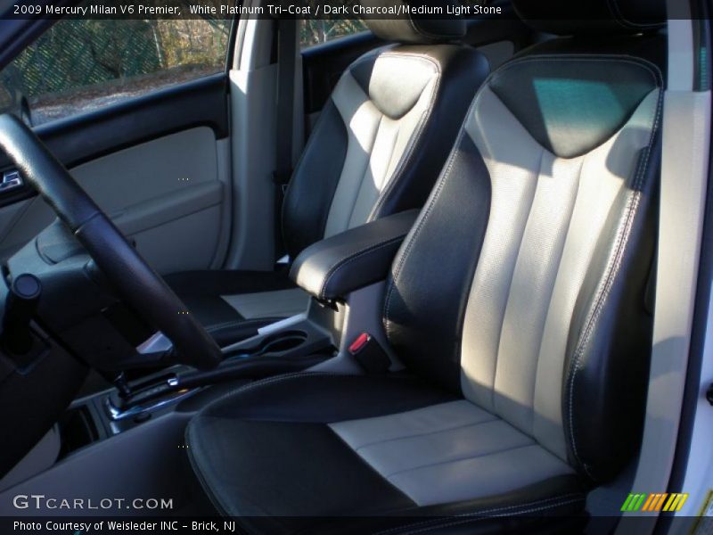 White Platinum Tri-Coat / Dark Charcoal/Medium Light Stone 2009 Mercury Milan V6 Premier