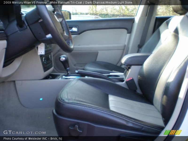 White Platinum Tri-Coat / Dark Charcoal/Medium Light Stone 2009 Mercury Milan V6 Premier