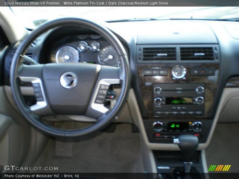 White Platinum Tri-Coat / Dark Charcoal/Medium Light Stone 2009 Mercury Milan V6 Premier
