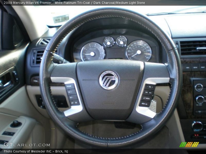 White Platinum Tri-Coat / Dark Charcoal/Medium Light Stone 2009 Mercury Milan V6 Premier