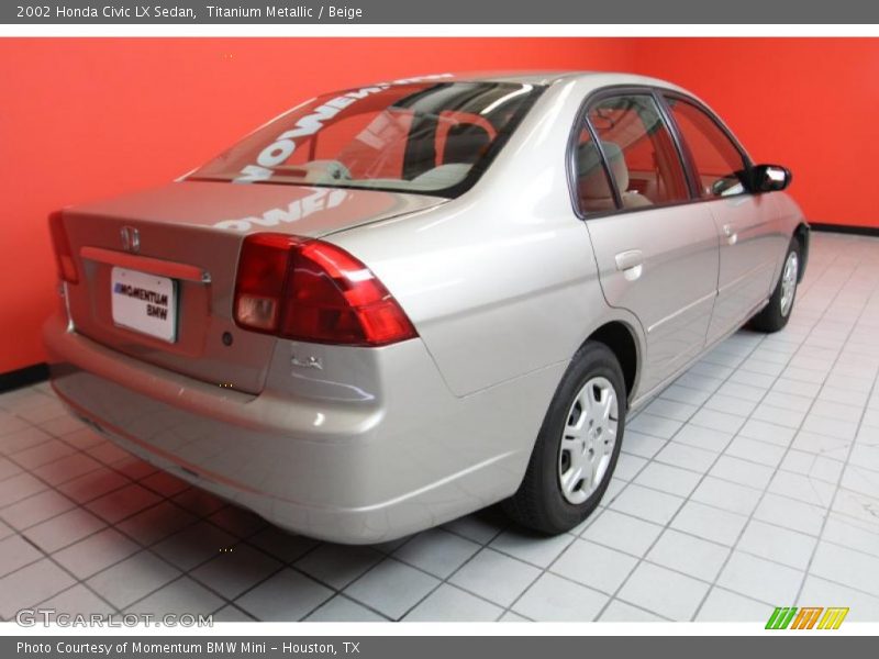 Titanium Metallic / Beige 2002 Honda Civic LX Sedan
