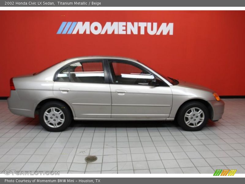 Titanium Metallic / Beige 2002 Honda Civic LX Sedan