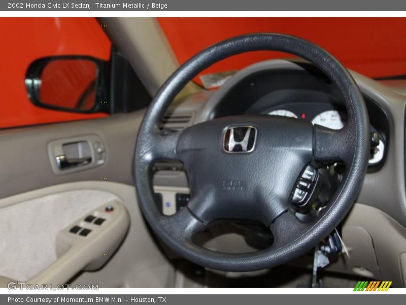 Titanium Metallic / Beige 2002 Honda Civic LX Sedan