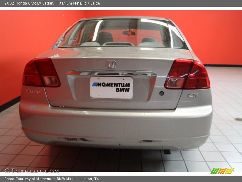 Titanium Metallic / Beige 2002 Honda Civic LX Sedan
