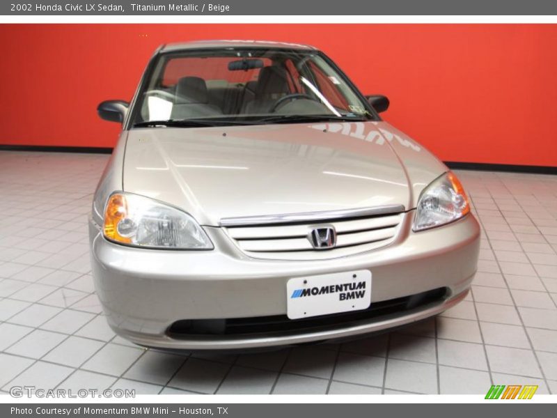 Titanium Metallic / Beige 2002 Honda Civic LX Sedan