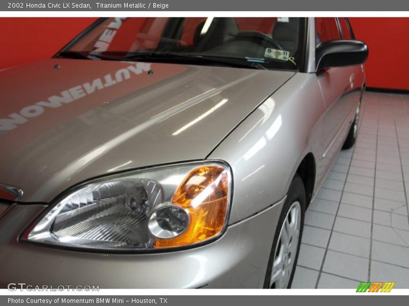 Titanium Metallic / Beige 2002 Honda Civic LX Sedan