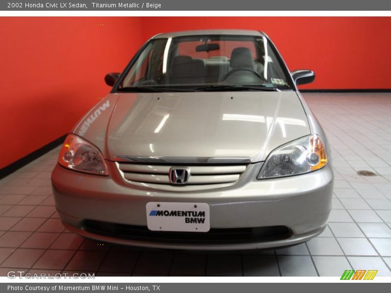 Titanium Metallic / Beige 2002 Honda Civic LX Sedan