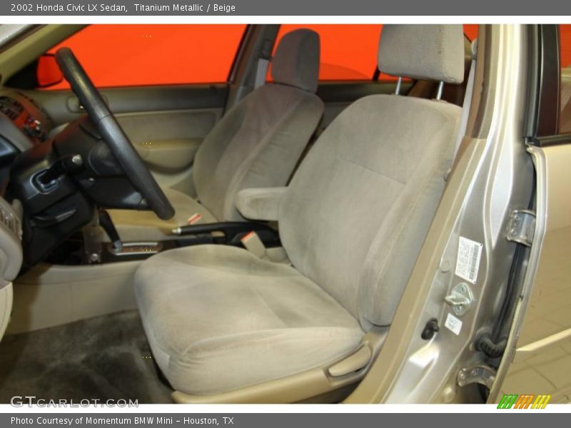 Titanium Metallic / Beige 2002 Honda Civic LX Sedan