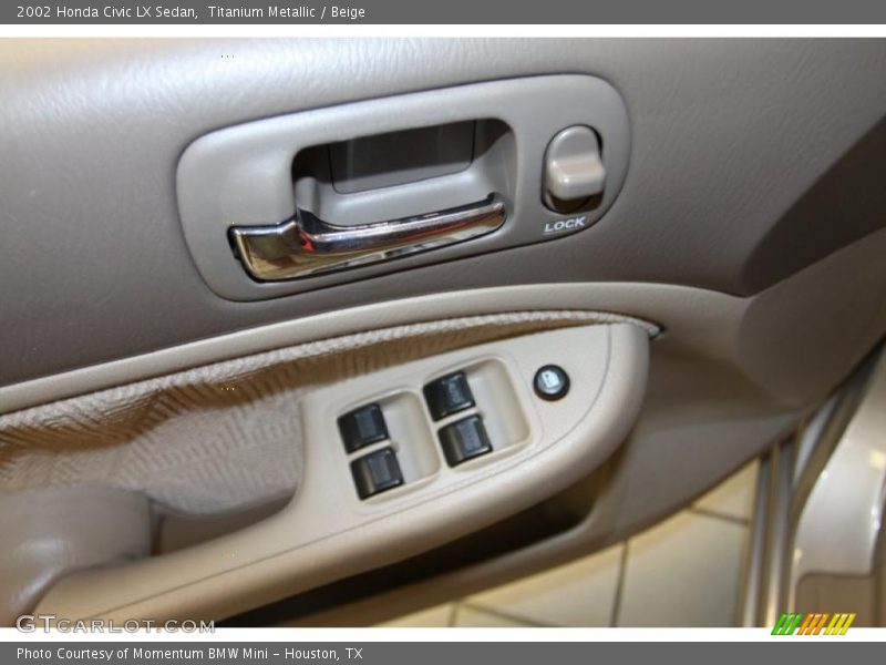 Titanium Metallic / Beige 2002 Honda Civic LX Sedan