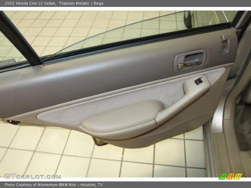 Titanium Metallic / Beige 2002 Honda Civic LX Sedan