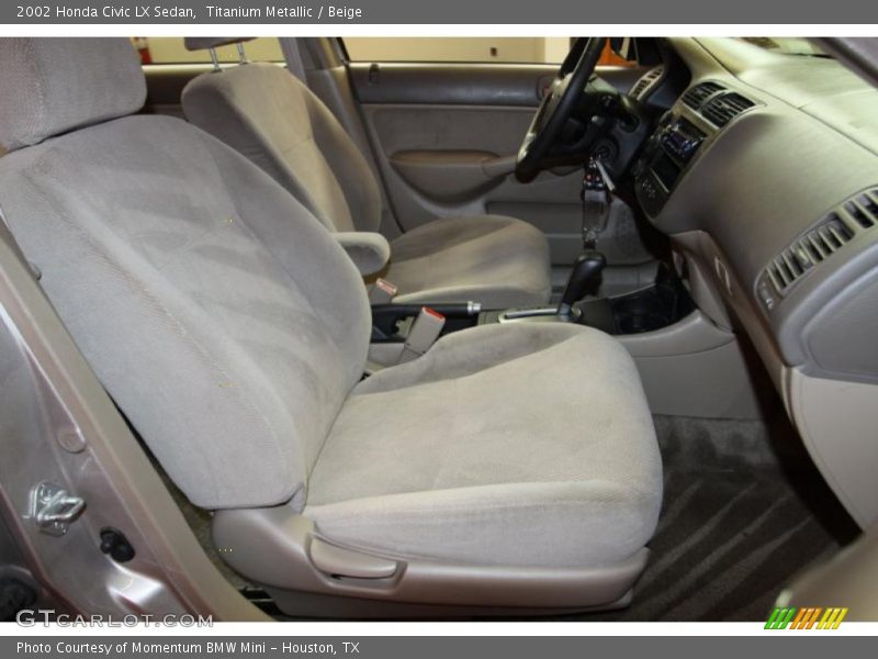 Titanium Metallic / Beige 2002 Honda Civic LX Sedan