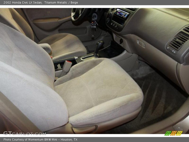 Titanium Metallic / Beige 2002 Honda Civic LX Sedan