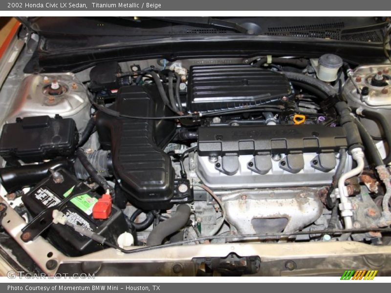  2002 Civic LX Sedan Engine - 1.7 Liter SOHC 16-Valve 4 Cylinder