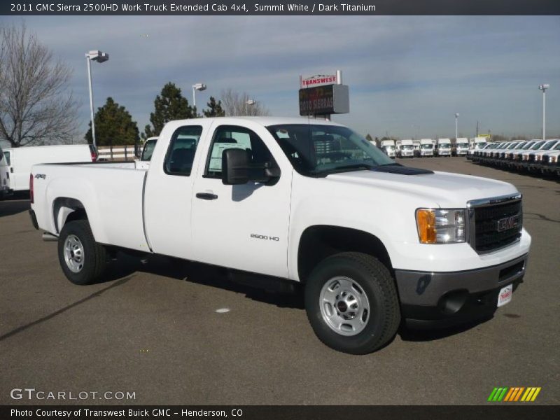 Summit White / Dark Titanium 2011 GMC Sierra 2500HD Work Truck Extended Cab 4x4