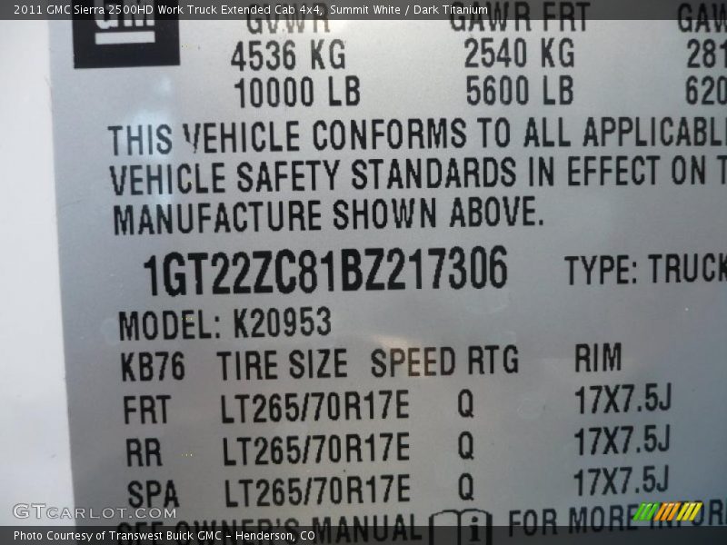 Summit White / Dark Titanium 2011 GMC Sierra 2500HD Work Truck Extended Cab 4x4