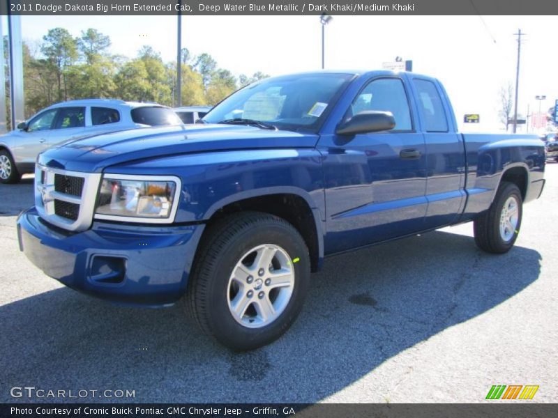 Deep Water Blue Metallic / Dark Khaki/Medium Khaki 2011 Dodge Dakota Big Horn Extended Cab