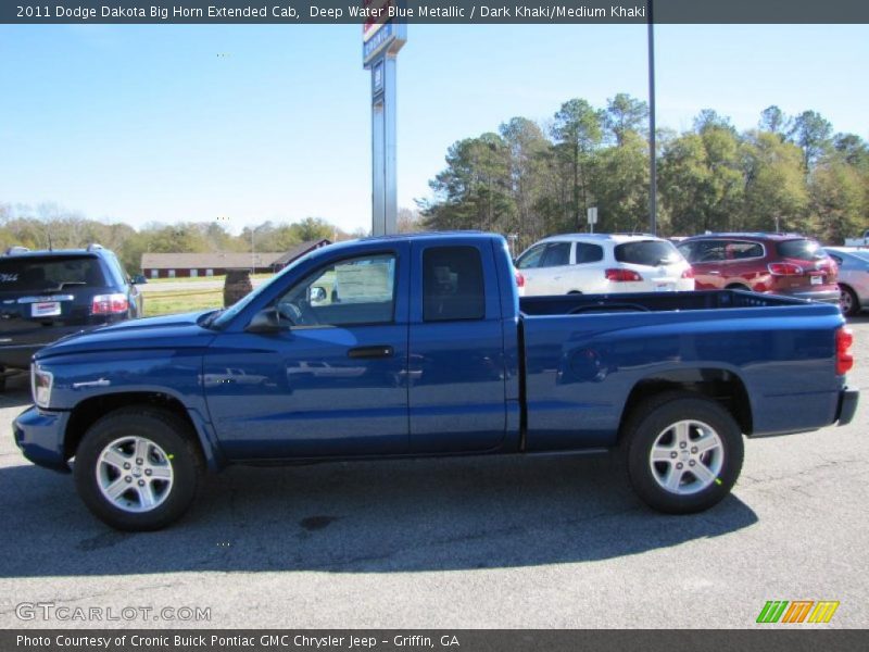 Deep Water Blue Metallic / Dark Khaki/Medium Khaki 2011 Dodge Dakota Big Horn Extended Cab