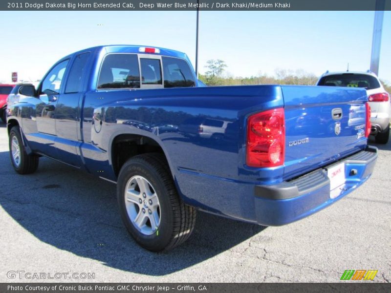Deep Water Blue Metallic / Dark Khaki/Medium Khaki 2011 Dodge Dakota Big Horn Extended Cab