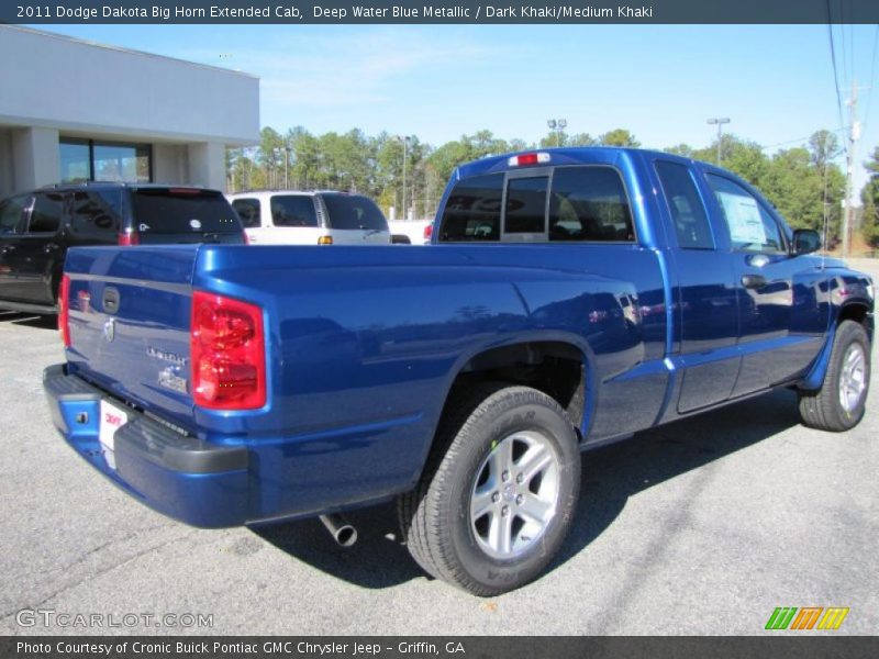 Deep Water Blue Metallic / Dark Khaki/Medium Khaki 2011 Dodge Dakota Big Horn Extended Cab