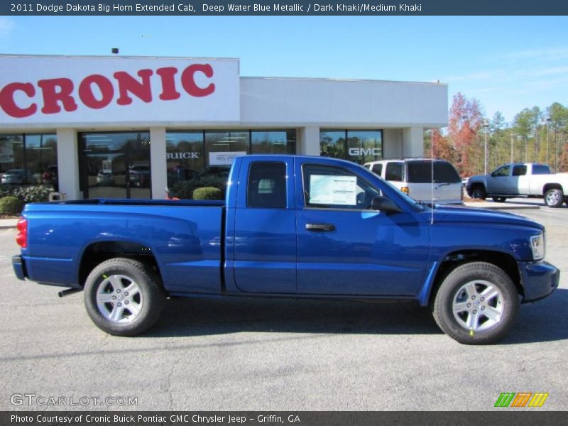 Deep Water Blue Metallic / Dark Khaki/Medium Khaki 2011 Dodge Dakota Big Horn Extended Cab