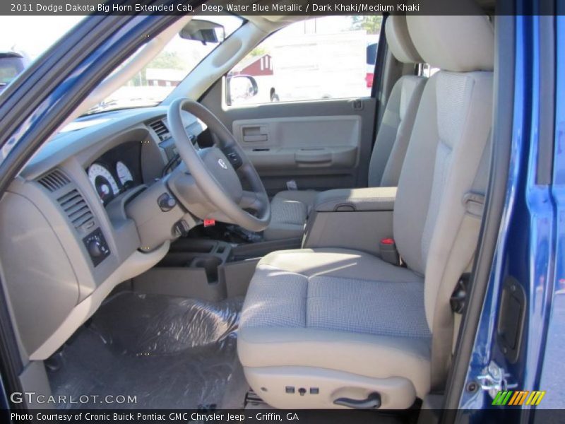 Deep Water Blue Metallic / Dark Khaki/Medium Khaki 2011 Dodge Dakota Big Horn Extended Cab