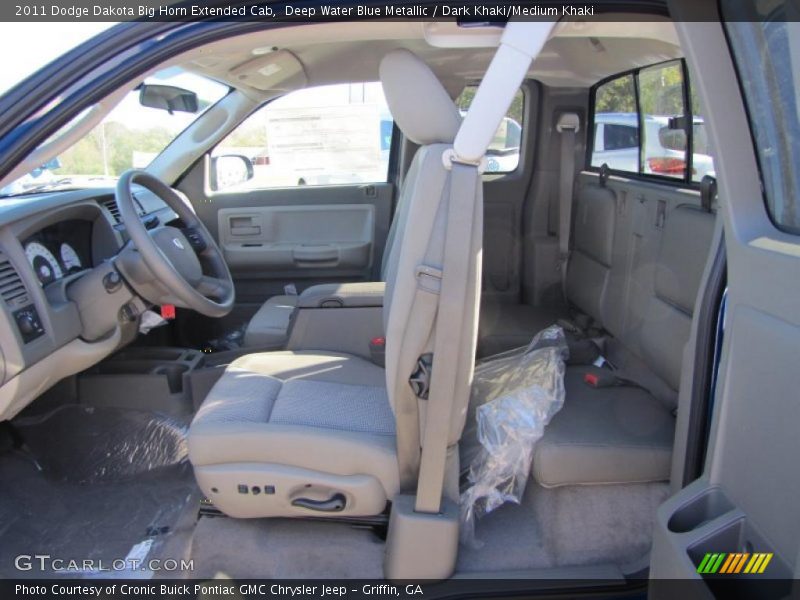 Deep Water Blue Metallic / Dark Khaki/Medium Khaki 2011 Dodge Dakota Big Horn Extended Cab
