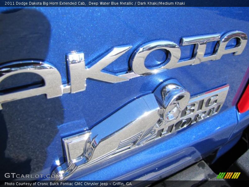 Deep Water Blue Metallic / Dark Khaki/Medium Khaki 2011 Dodge Dakota Big Horn Extended Cab