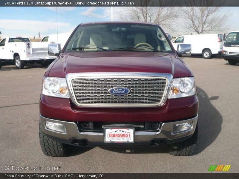 Dark Toreador Red Metallic / Tan 2004 Ford F150 Lariat SuperCrew 4x4