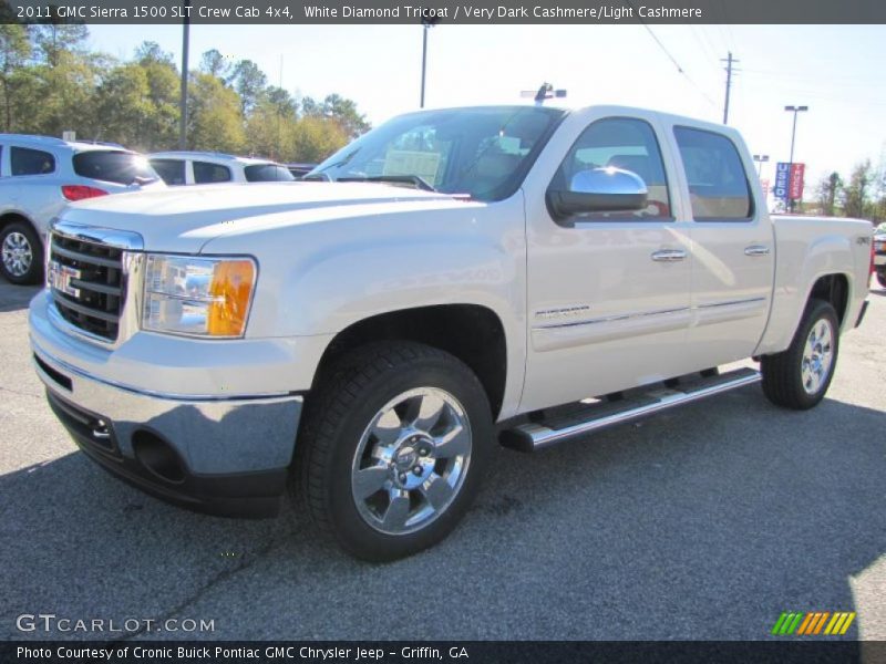 White Diamond Tricoat / Very Dark Cashmere/Light Cashmere 2011 GMC Sierra 1500 SLT Crew Cab 4x4