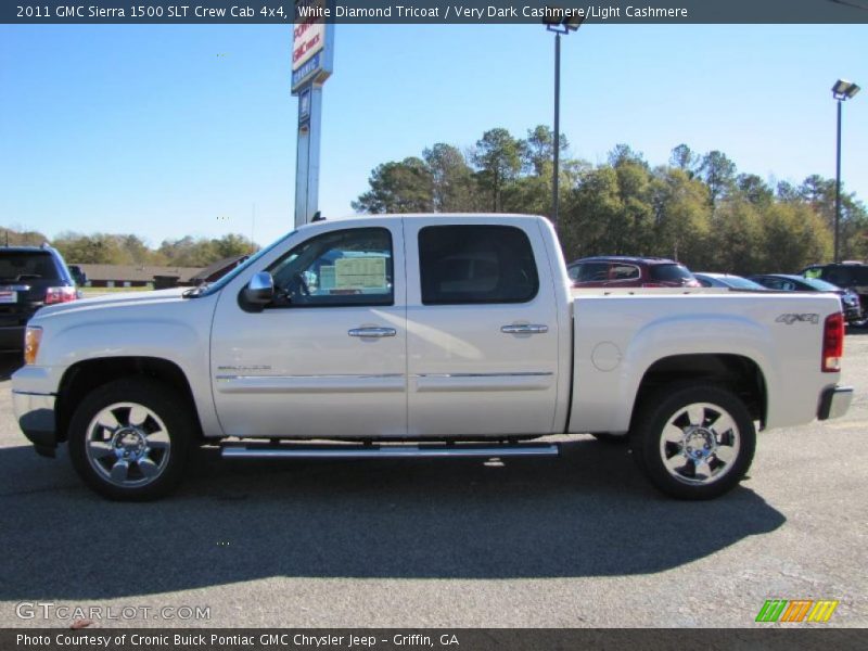 White Diamond Tricoat / Very Dark Cashmere/Light Cashmere 2011 GMC Sierra 1500 SLT Crew Cab 4x4