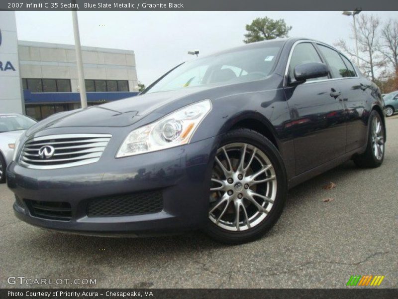 Blue Slate Metallic / Graphite Black 2007 Infiniti G 35 Sedan