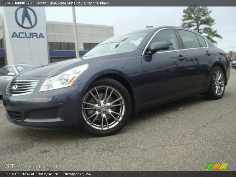 Blue Slate Metallic / Graphite Black 2007 Infiniti G 35 Sedan