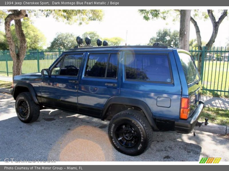 Dark Montego Blue Pearl Metallic / Beige 1994 Jeep Cherokee Sport