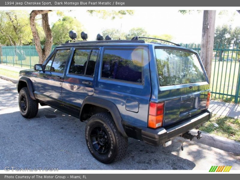 Dark Montego Blue Pearl Metallic / Beige 1994 Jeep Cherokee Sport