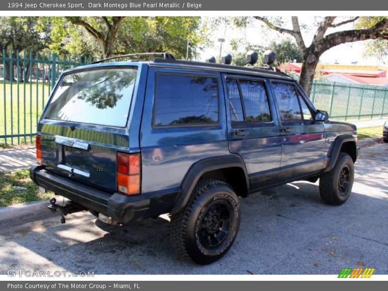 Dark Montego Blue Pearl Metallic / Beige 1994 Jeep Cherokee Sport