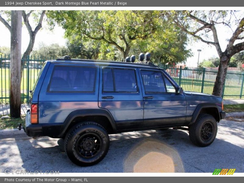 Dark Montego Blue Pearl Metallic / Beige 1994 Jeep Cherokee Sport